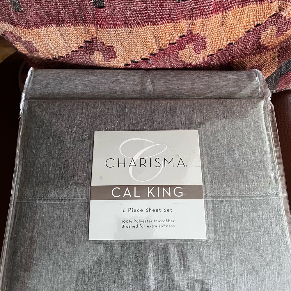 Charisma Gray Cal King Sheet Set